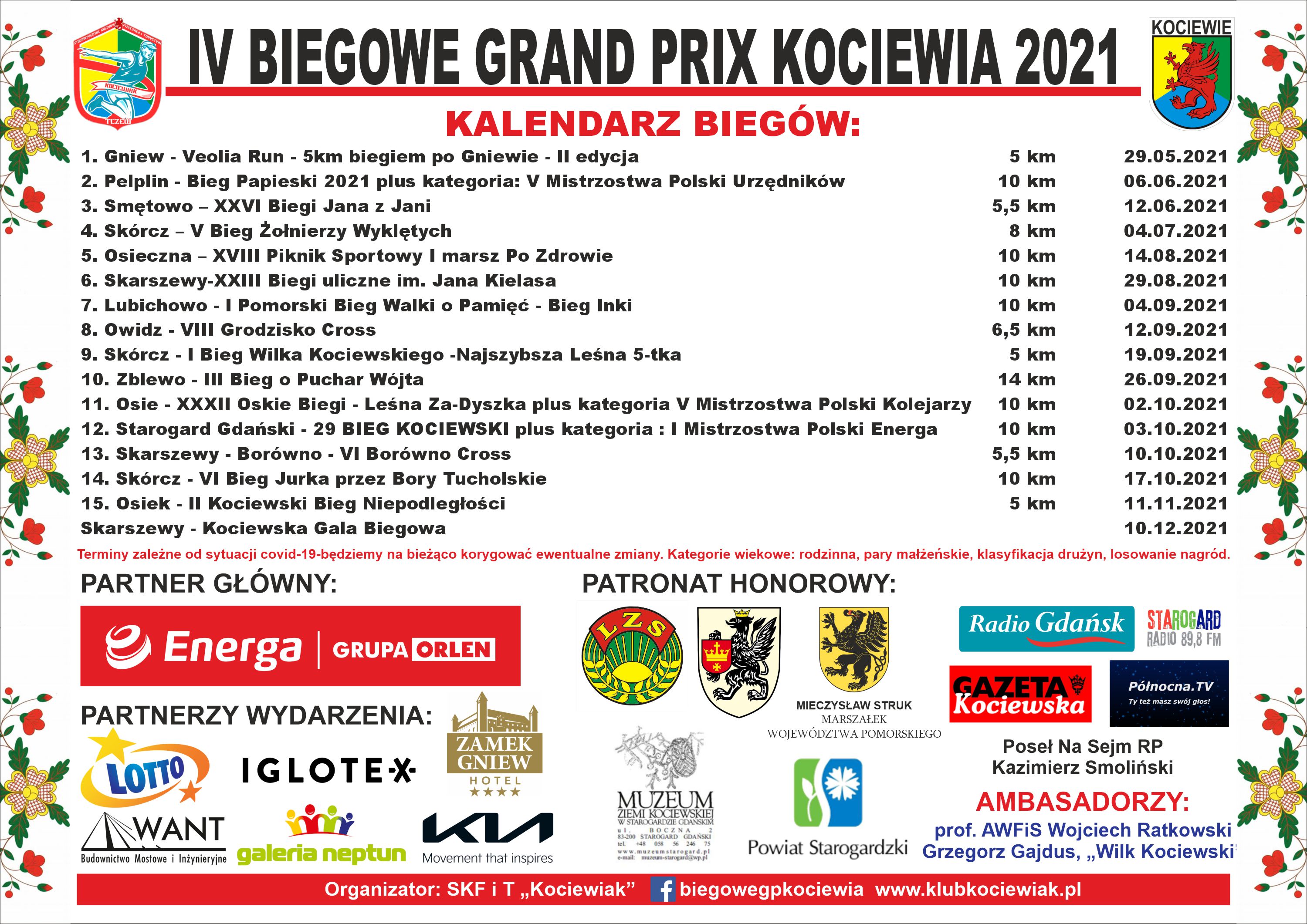 Iglotex wśród partnerów IV Biegowego Grand Prix Kociewia 2021